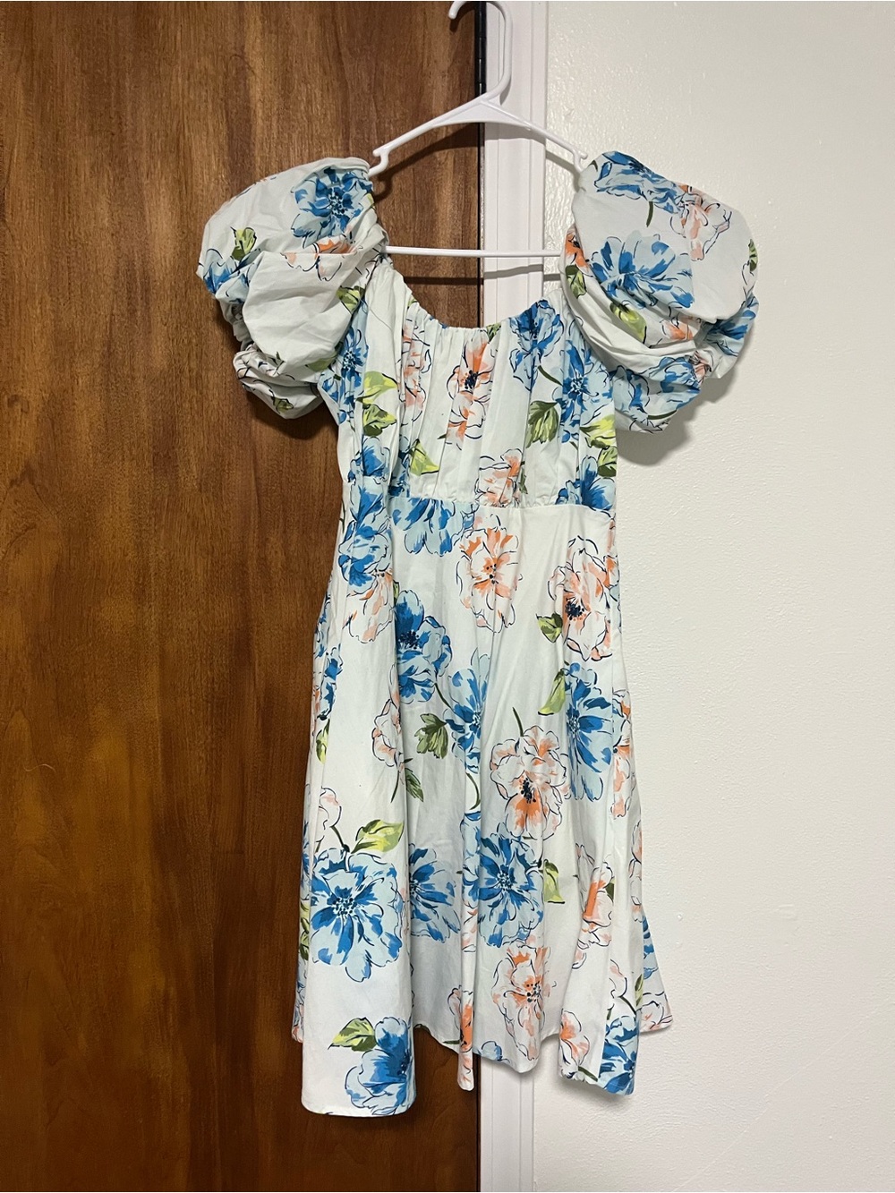 Abercrombie & Fitch Emerson Ruched Puff Sleeve Floral Poplin Mini Dress S